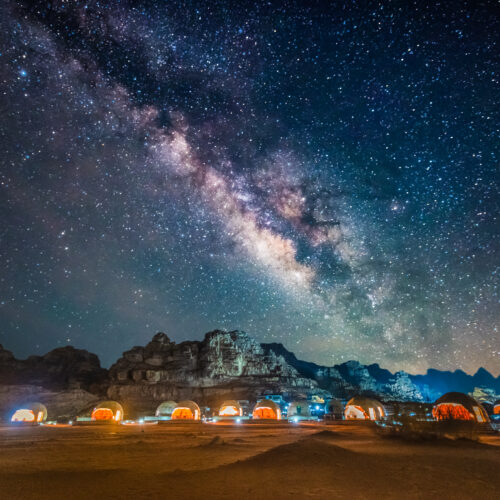 Milky,Way,Above,Red,Wadi,Rum,Desert,In,Jordan